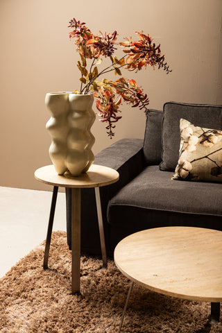 Bijzettafel Micka Black Travertine Rond Small PTMD