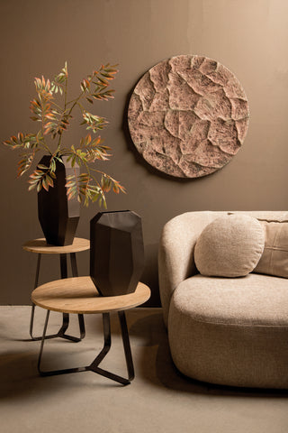 Bijzettafel Micka Black Travertine Rond Small PTMD