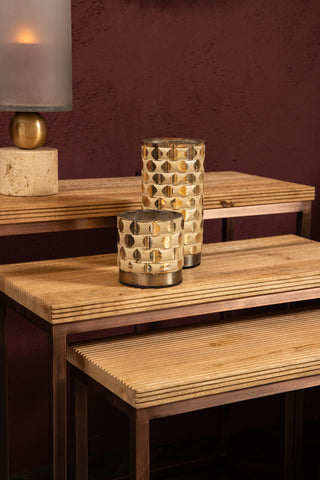 Sidetable Zoah Koper Rechthoekig Hout Set van 3 PTMD