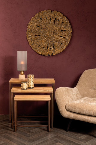 Sidetable Zoah Koper Rechthoekig Hout Set van 3 PTMD