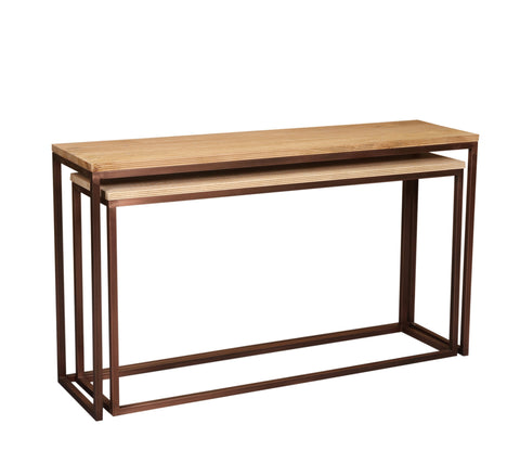 Sidetable Zoah Koper Mangohout Set van 2 PTMD