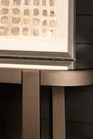 Sidetable Yozan Bruin Spiegel Metalen Poten 160 cm PTMD