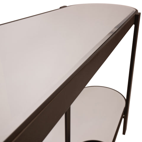 Sidetable Yozan Bruin Spiegel Metalen Poten 160 cm PTMD