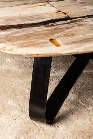 PTMD Deeba Salontafel Versteend Hout 95x85 cm
