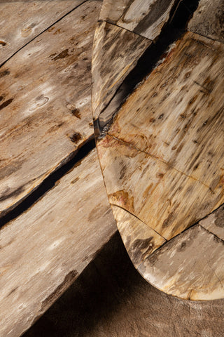 PTMD Deeba Salontafel Versteend Hout 95x85 cm
