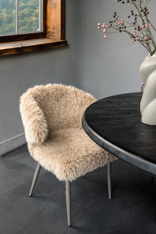 Eetkamerstoel Ares Haar Beige PTMD (set van 2)