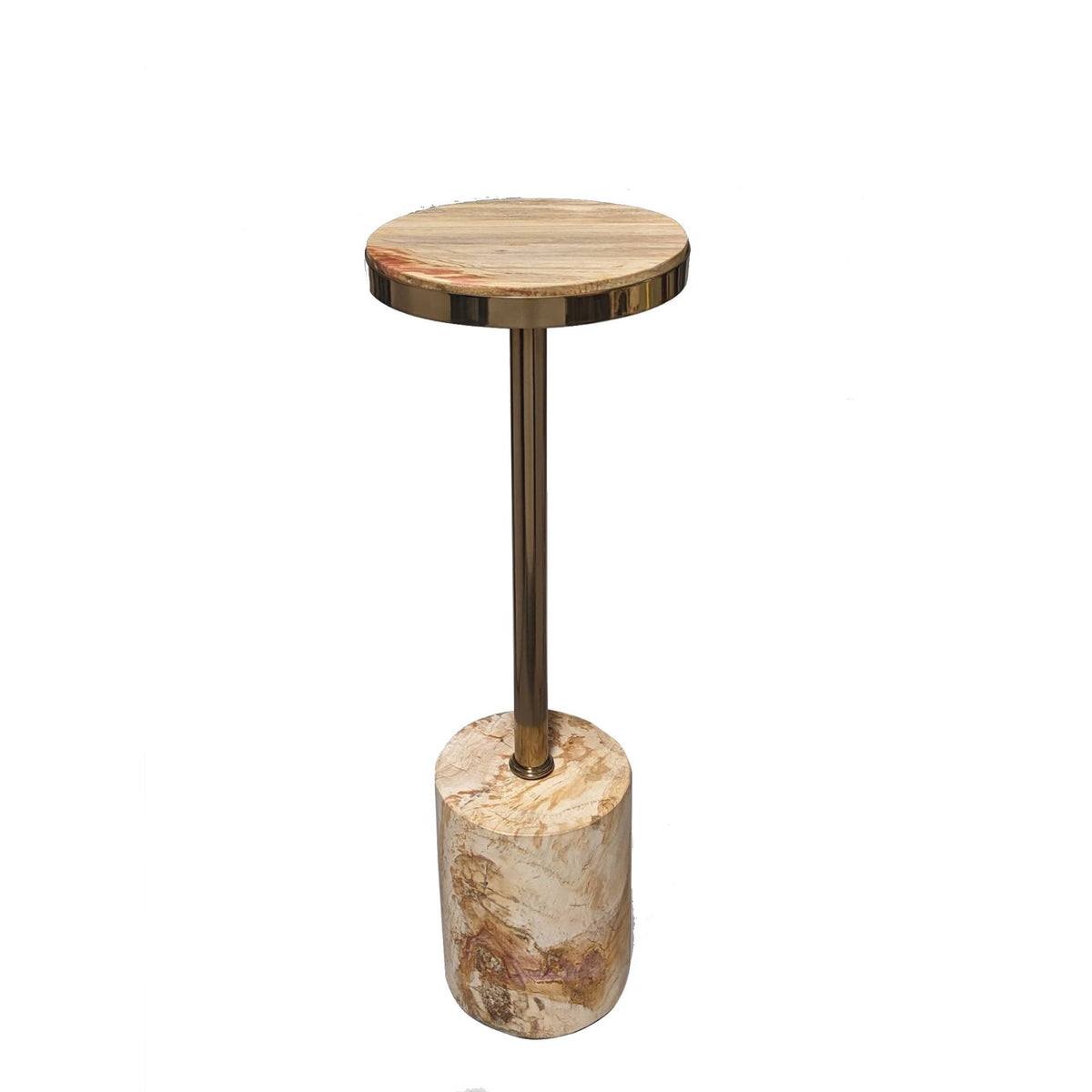 Bijzettafel Mody Natural Petrified Wood Rond 64cm PTMD