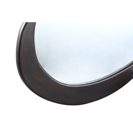 Miroir organique en bois massif marron Barragh