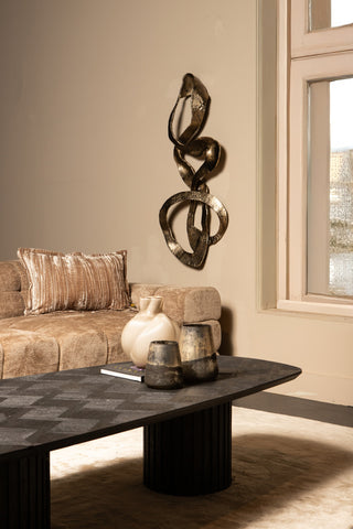 Wandpaneel Neven Goud Aluminium Swirl 116 cm PTMD