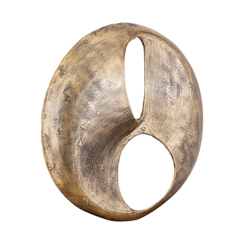 PTMD Deuie Wandpaneel Large - Rond Aluminium Wanddecoratie 70cm Goud