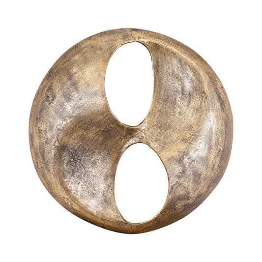 PTMD Deuie Wandpaneel Large - Rond Aluminium Wanddecoratie 70cm Goud
