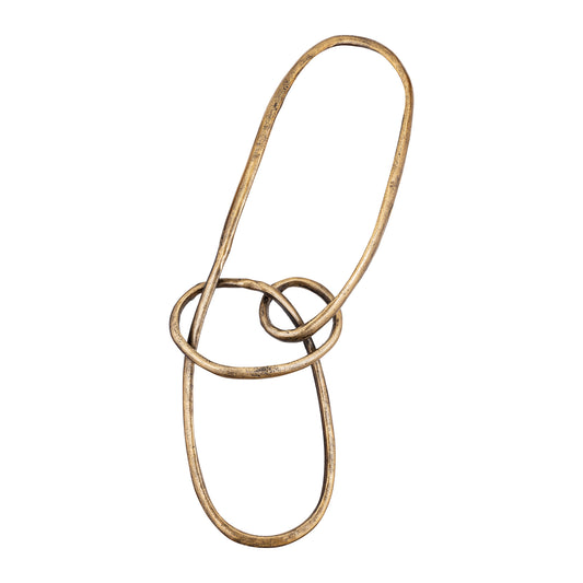 PTMD Wun Ovale Wanddecoratie Messing - Gegoten Aluminium Wandkunst 90cm Goud