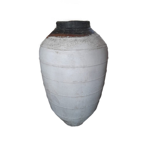 Pot Jinsu Wit Rond Tarro Lijnen 100 cm PTMD