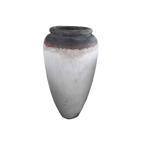 Pot Kajetan Wit Rond Hoog 80 cm PTMD