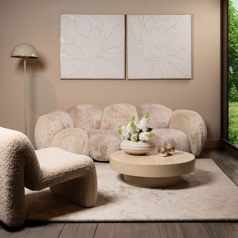 Salontafel Corfu Rond 90 cm Crème Marmer PTMD