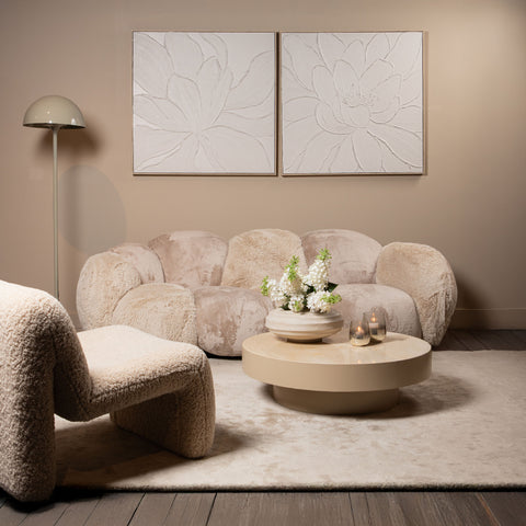 Salontafel Corfu Rond 90 cm Crème Marmer PTMD