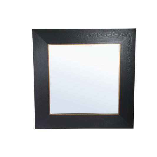 PTMD-Tiess Zwarte Spiegel Vierkant Gouden Rand XL - 139cm
