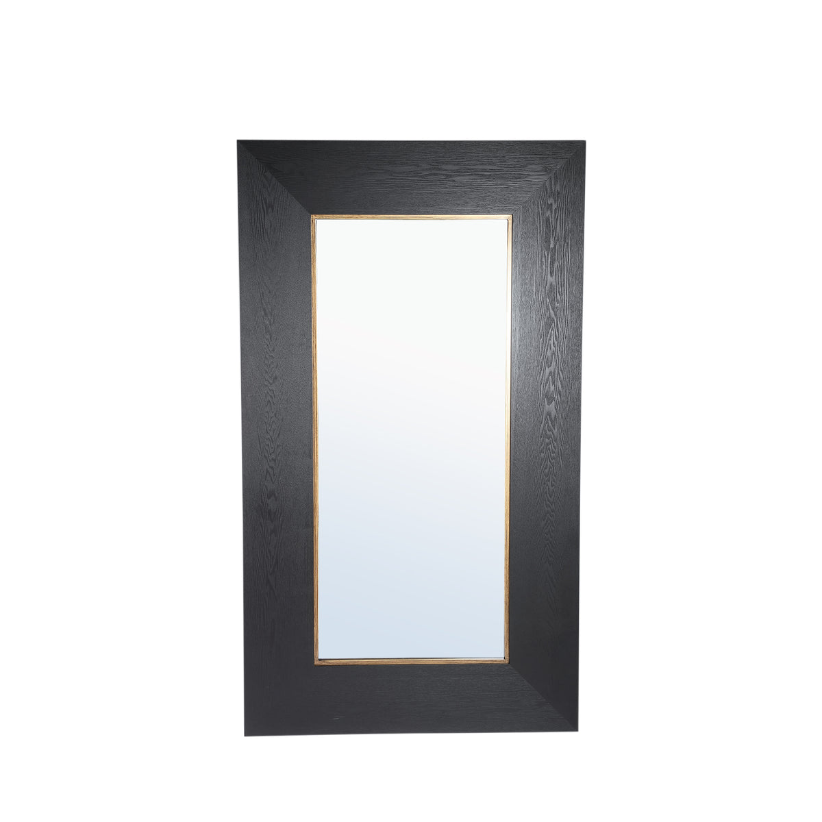 Spiegel Tiess Zwart Gouden Rand Rechthoekig 96x168 cm PTMD