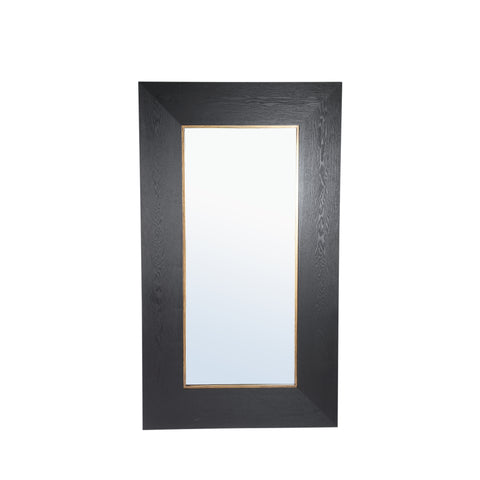 Spiegel Tiess Zwart Gouden Rand Rechthoekig 96x168 cm PTMD