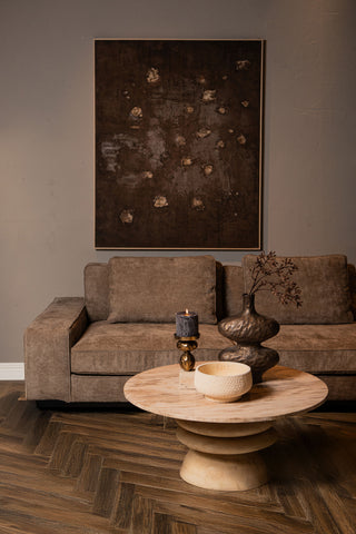 Callain Natuurlijke Mango Houten Salontafel Marmeren Blad