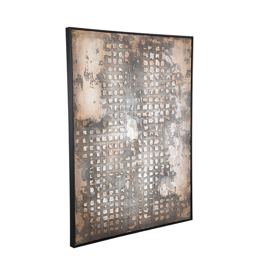 PTMD Pathe Bruin Canvas Schilderij Rechthoekig 122x92cm - Ruw Patroon