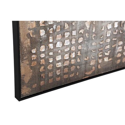 PTMD Pathe Bruin Canvas Schilderij Rechthoekig 122x92cm - Ruw Patroon