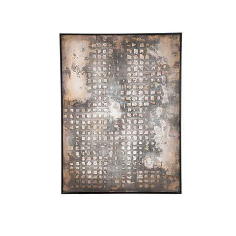 PTMD Pathe Bruin Canvas Schilderij Rechthoekig 122x92cm - Ruw Patroon