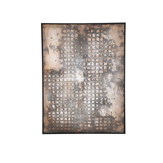 PTMD Pathe Bruin Canvas Schilderij Rechthoekig 122x92cm - Ruw Patroon