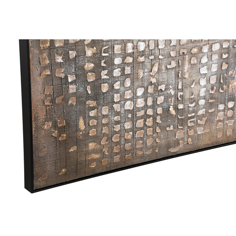 Canvas Schilderij Pathe Bruin Ruw Vierkant 122 cm PTMD