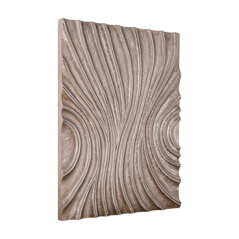 Panneau mural ondulé en MDF brillant de couleur marron Reddie de forme rectangulaire M