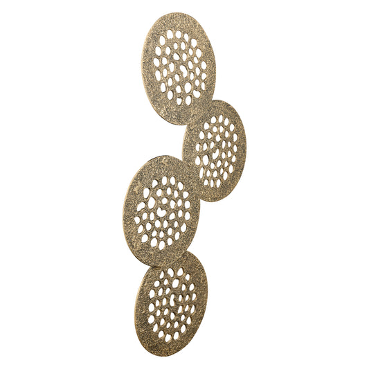 PTMD Geoffe Gold 4-Ronds Wandpaneel 120x74cm - Gegoten Aluminium