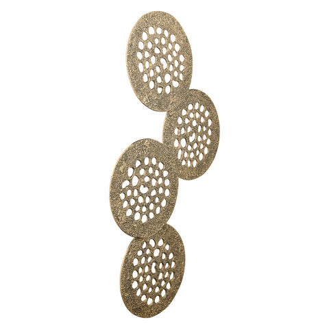 PTMD Geoffe Gold 4-Ronds Wandpaneel 120x74cm - Gegoten Aluminium