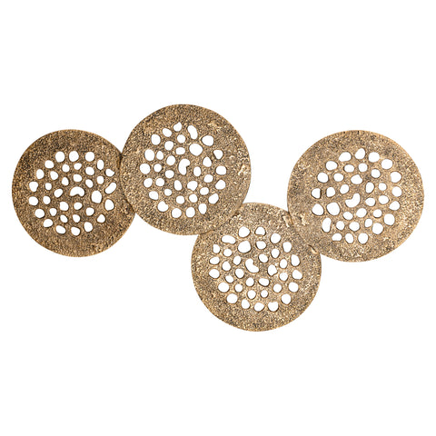 PTMD Geoffe Gold 4-Ronds Wandpaneel 120x74cm - Gegoten Aluminium