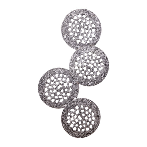 PTMD Geoffe Silver Wandpaneel  120cm - 4 Ronde Aluminium Elementen