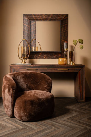 Fauteuil Aphrodite Fur Donkerbruin PTMD