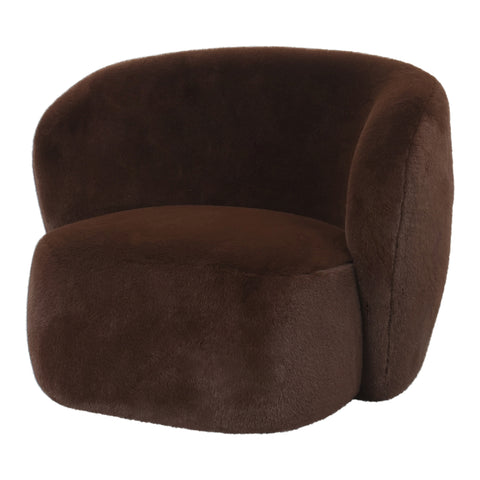 Fauteuil Aphrodite Fur Donkerbruin PTMD