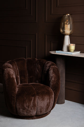 Fauteuil Furia Donkerbruin Bont PTMD