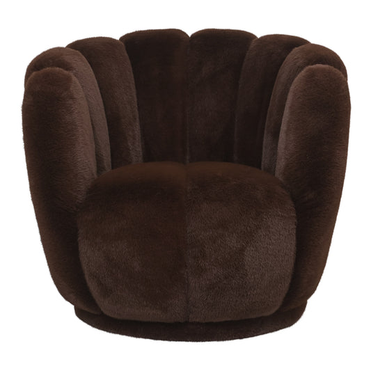 PTMD Furia Donkerbruin Fauteuil Bont