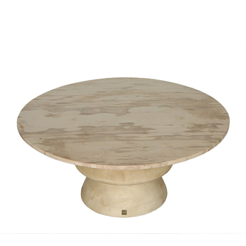 Callain Natuurlijke Mango Houten Salontafel Marmeren Blad
