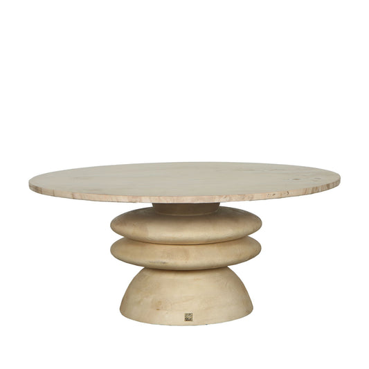 Callain Natuurlijke Mango Houten Salontafel Marmeren Blad