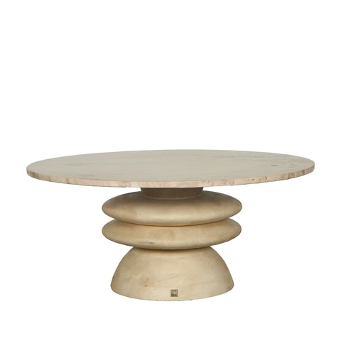 Callain Natuurlijke Mango Houten Salontafel Marmeren Blad