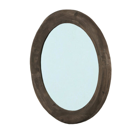 PTMD Noam Bruin Mango Hout Ronde  Spiegel L - 90 cm
