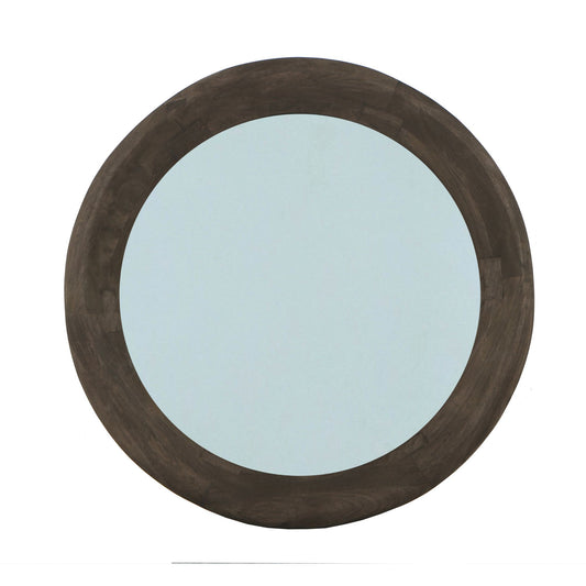 PTMD Noam Bruin Mango Hout Ronde  Spiegel L - 90 cm