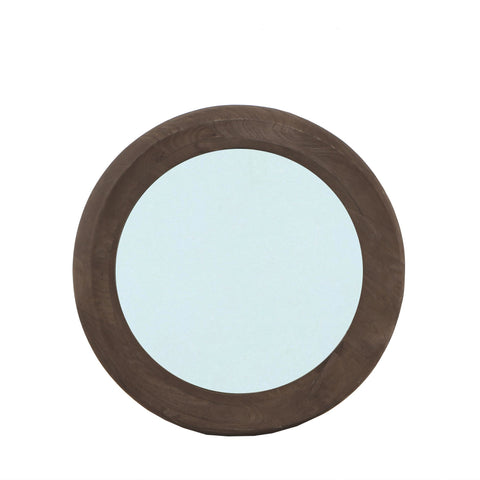 Wandspiegel Noam Bruin Mangohout Ø70 cm PTMD