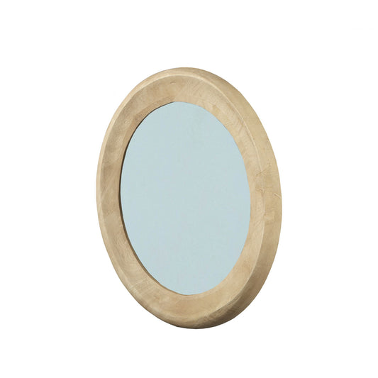 PTMD Noam Naturel Mango Hout Rond Spiegel S