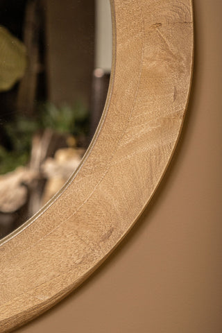 Spiegel Noam Naturel Mangohout Rond 70x70 cm PTMD