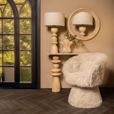 Spiegel Noam Naturel Mangohout Rond 70x70 cm PTMD