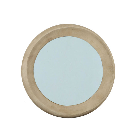PTMD Noam Naturel Mango Hout Rond Spiegel S