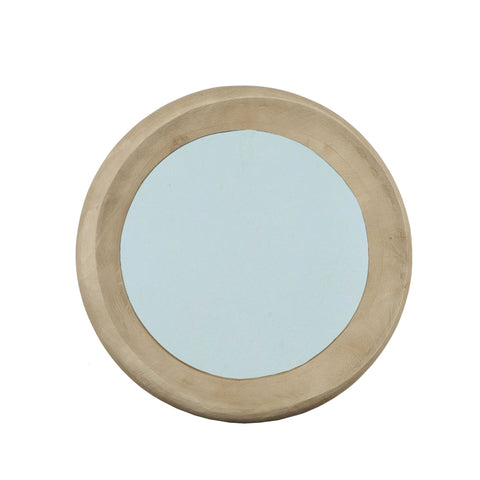 PTMD Noam Naturel Mango Hout Rond Spiegel S