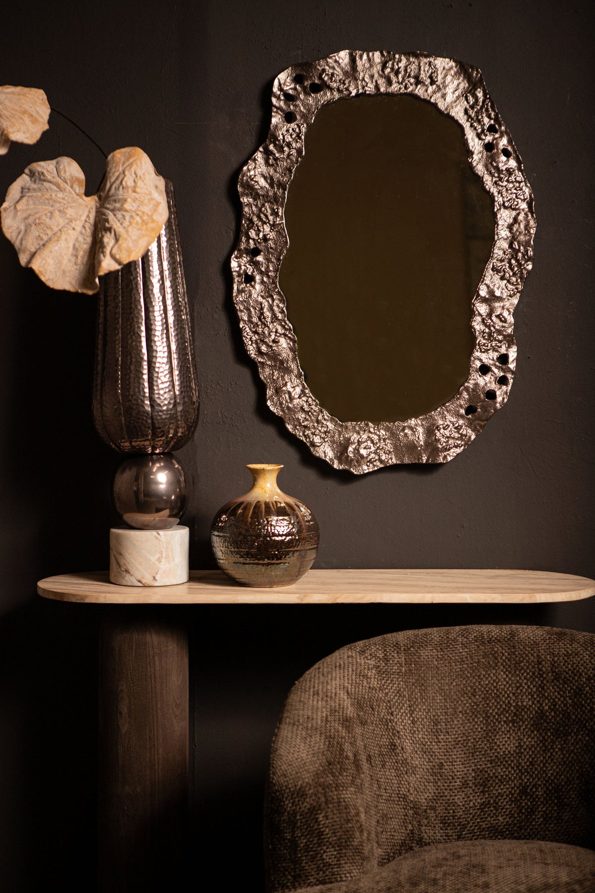 Spiegel Kariss Bronze Aluminium Ovaal 84x62 cm PTMD